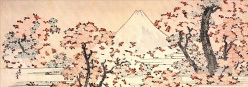  through Art Painting - mount fuji seen throught cherry blossom Katsushika Hokusai Ukiyoe